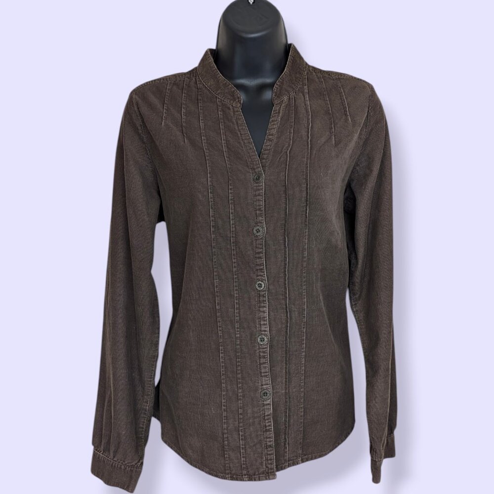 Vintage St. John's Bay Brown Corduroy Buttoned Blouse